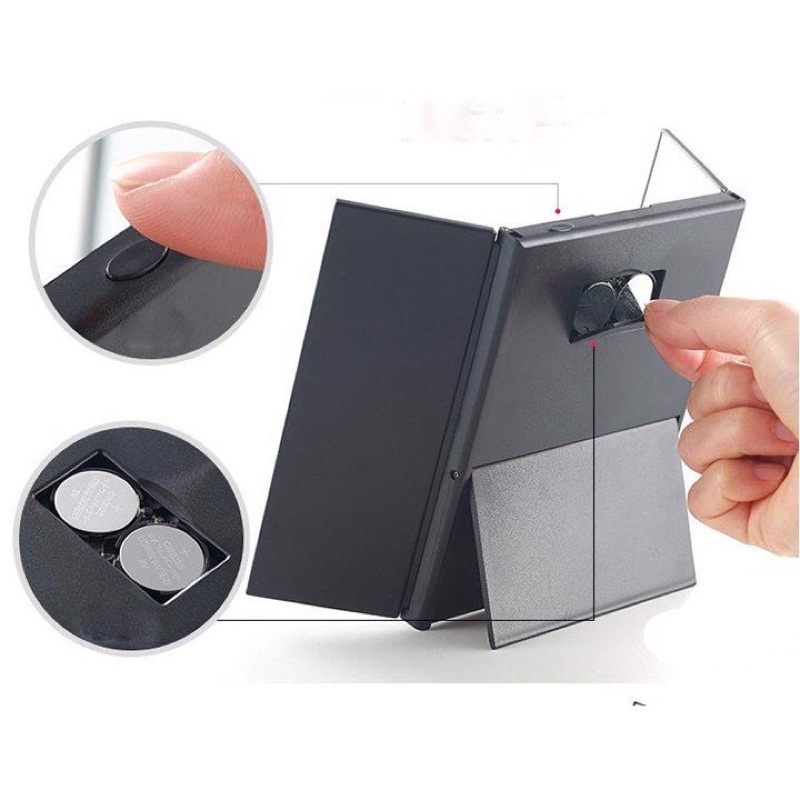 Gương trang điểm đê bàn 3 mặt gấp gọn kèm đèn led