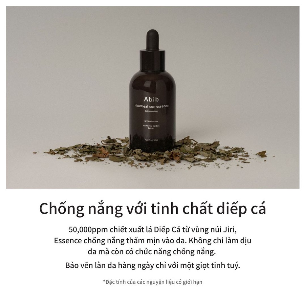 Tinh Chất Chống Nắng Làm Dịu Da Abib Heartleaf Sun Essence Calming Drop 50ml
