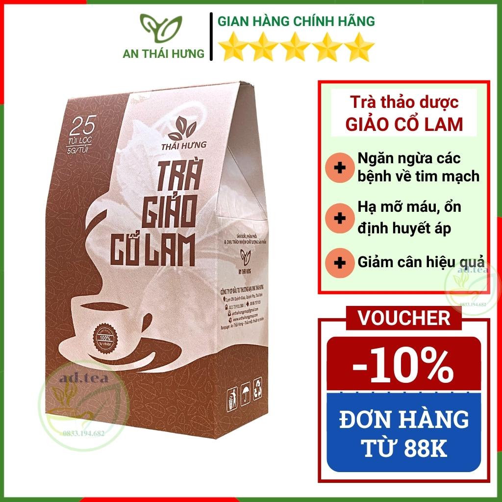 Trà Túi Lọc Giảo Cổ Lam, Giảm Cân, Hạ Mỡ Máu - 25 Túi lọc 125gr / ad.tea