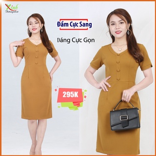 Đầm Suông Vàng Bò Tôn Dáng Sáng Da DL371