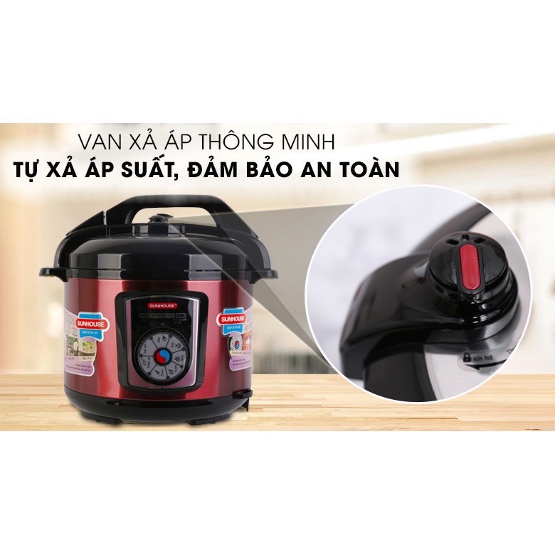 [Mã ELHADEV giảm 4% đơn 300K] Nồi Áp Suất Điện Đa Năng SUNHOUSE SHD1755 900W ( Dung tích 5L ) - Hàng Chính Hãng