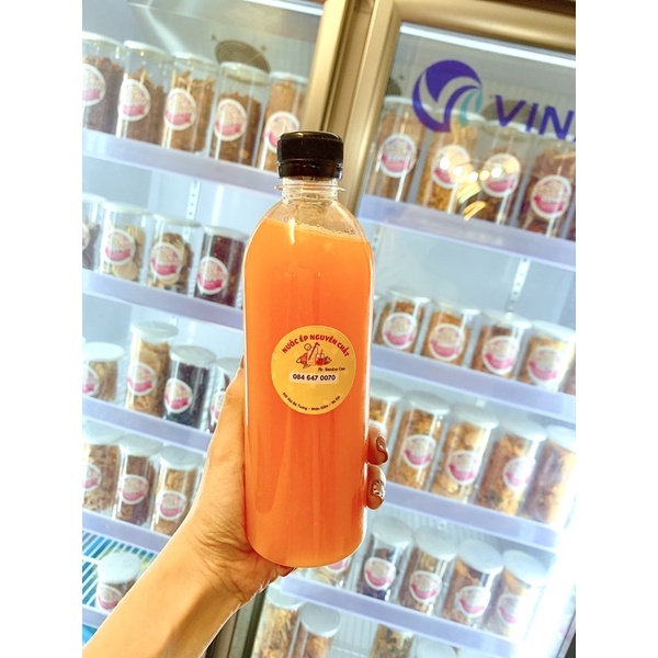 Nước ép Cam cà rốt nguyên chất 500ml - ăn vặt Sansan