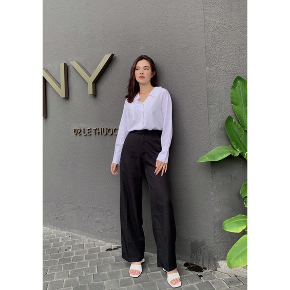 Áo sơ mi nữ dài tay Liv freesize chất liệu Lụa 100D siêu mềm mát không nhăn