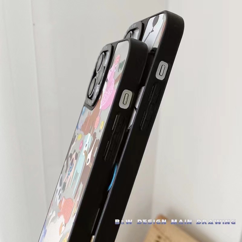 Ốp Điện Thoại Mặt Gương Acrylic Hình Thú Cưng Hoạt Hình Cho iPhone 14 13 12 11 Pro MAX IX XS MAX XR i6 6s 7 8 Plus