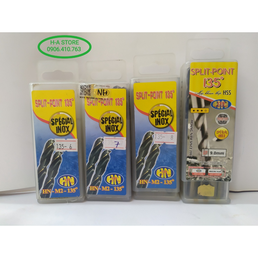 Mũi khoan sắt inox/ thép Hoàng Nam 2 / 3 / 3,5 / 4 / 4,2 / 5 / 6 / 7 / 8 / 9 / 10 / 11/ 12li