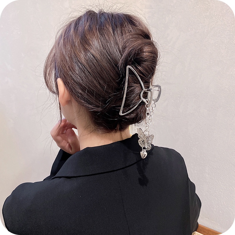 Kẹp Tóc Kim Loại Hình Hoa Bướm 3d Phong Cách Hàn Quốc Cho Nữ