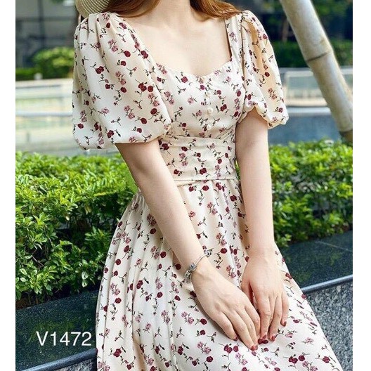 Váy Voan Hoa Trắng Xòe , Đai Eo Cổ Tim Họa Tiết Cườm Ngọc Thời Trang - Winchois | BigBuy360 - bigbuy360.vn