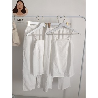 set áo 2 dây quần dài chất đũi mỏng có sẵn