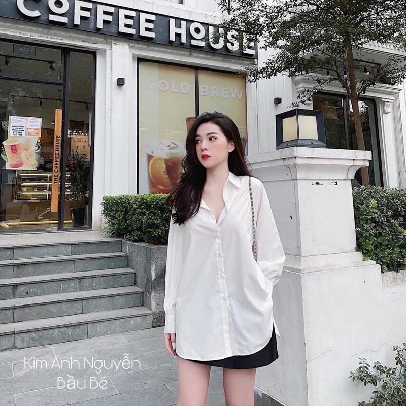 Áo sơ mi trắng thời trang đuôi tôm dành cho nữ, áo sơ mi baisic phong cách Hàn Quốc siêu xinh...