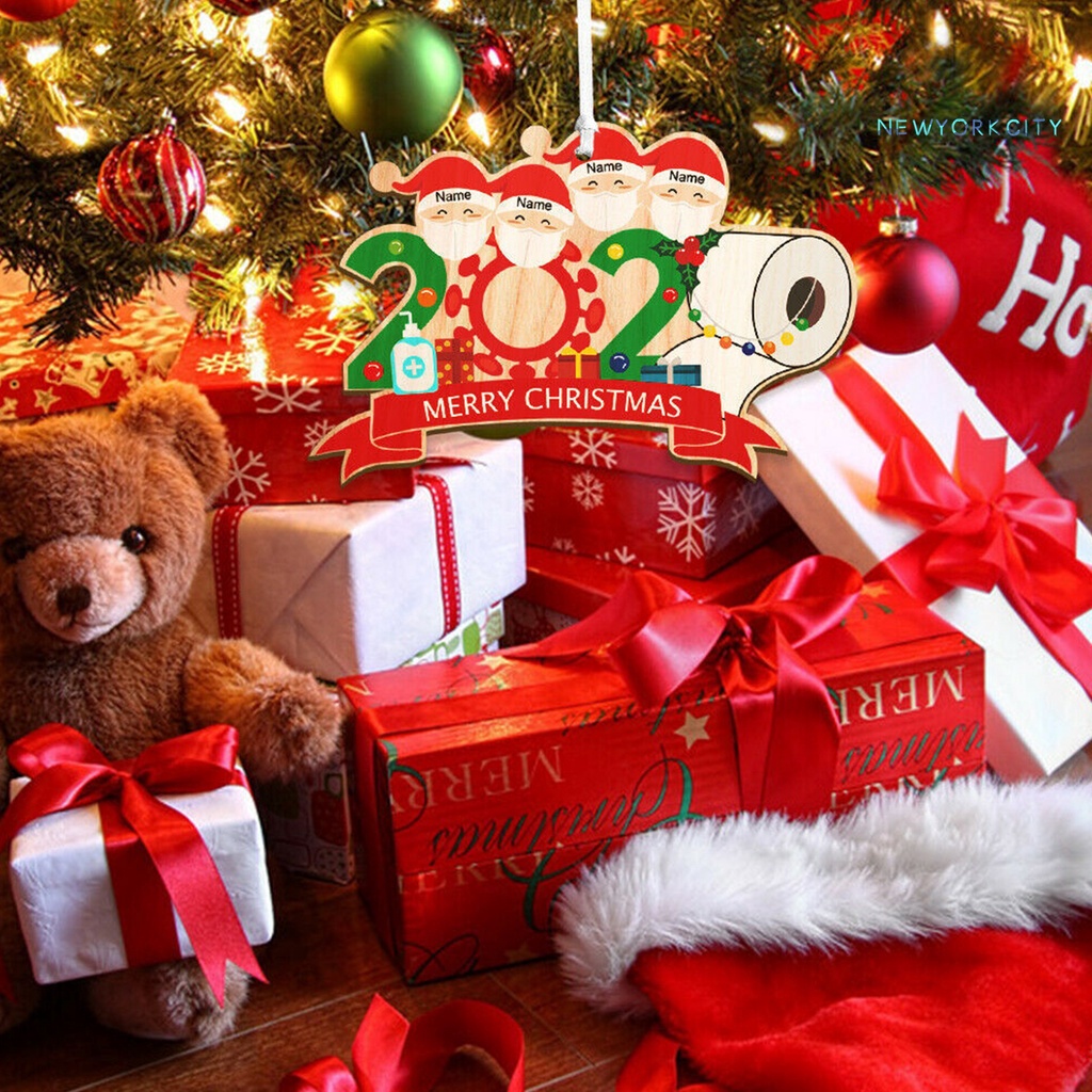 Phụ Kiện Treo Trang Trí Cây Thông Giáng Sinh Bằng Gỗ Phong Cách Giáng Sinh 2020