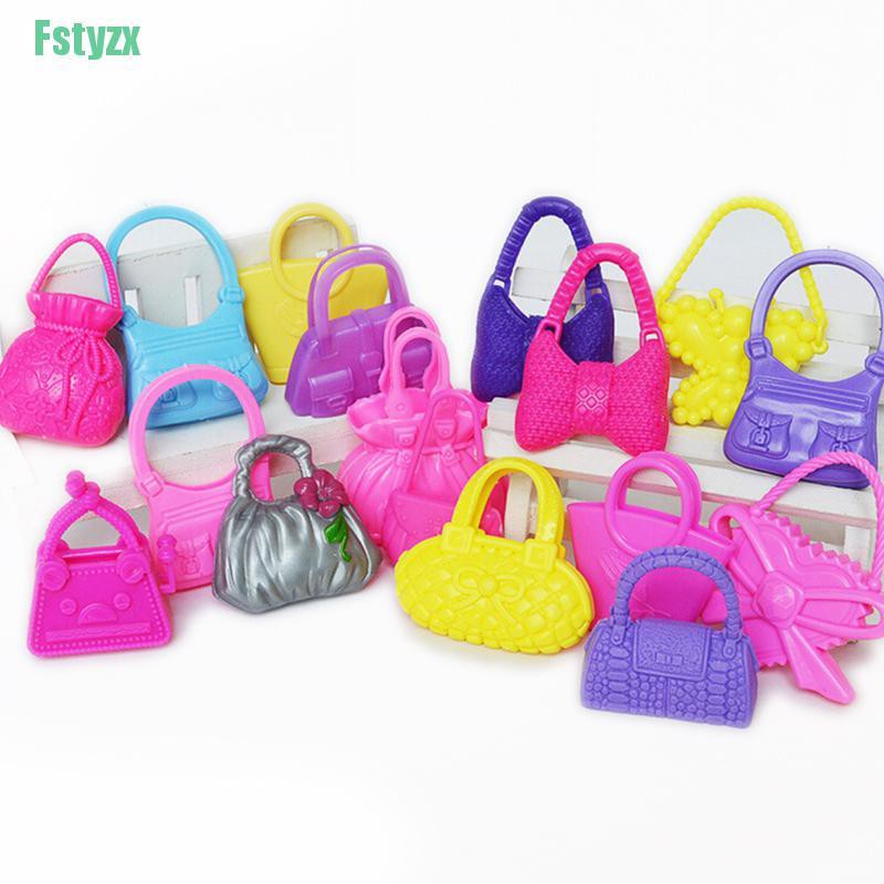 fstyzx Mix 10pcs Hand Bag Shoulderbag For Barbie Doll Accessory Style Random