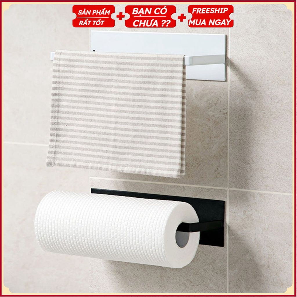 Khung Sắt Treo Cuộn Giấy - Cuộn Khăn - Gắn Tường - Gắn Tủ Bếp Thông Minh TT