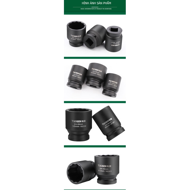 ❤️FREESHIP❤️ Tuýp đầu bông 12 cạnh 3/4 inch TUOSEN