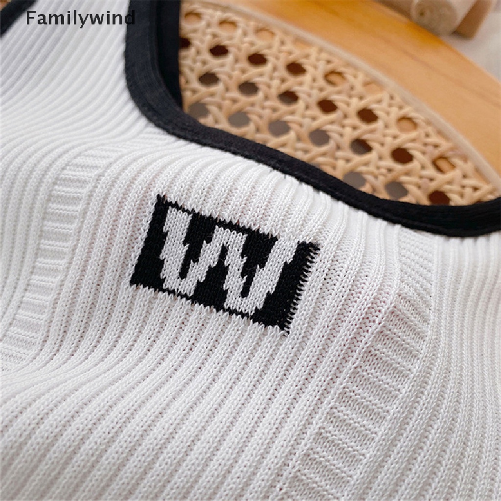 Áo croptop không tay dáng ôm in chữ thời trang cho phái nữ