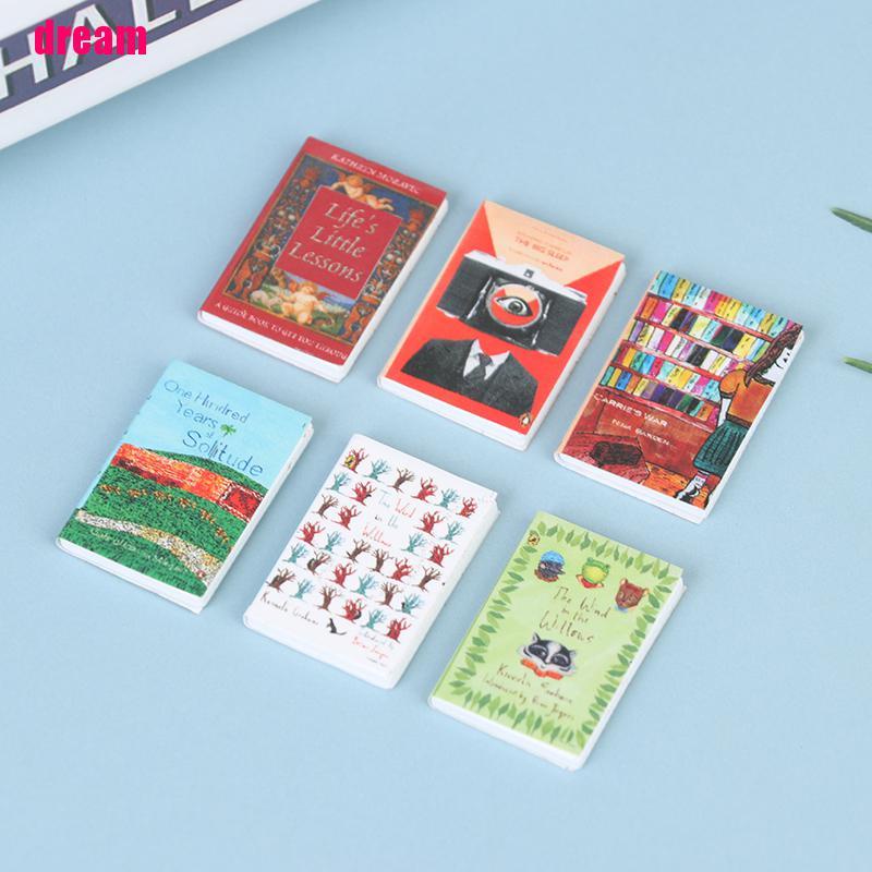 Set 1/ 6 mô hình cuốn sách tỉ lệ 1: 12 trang trí nhà búp bê