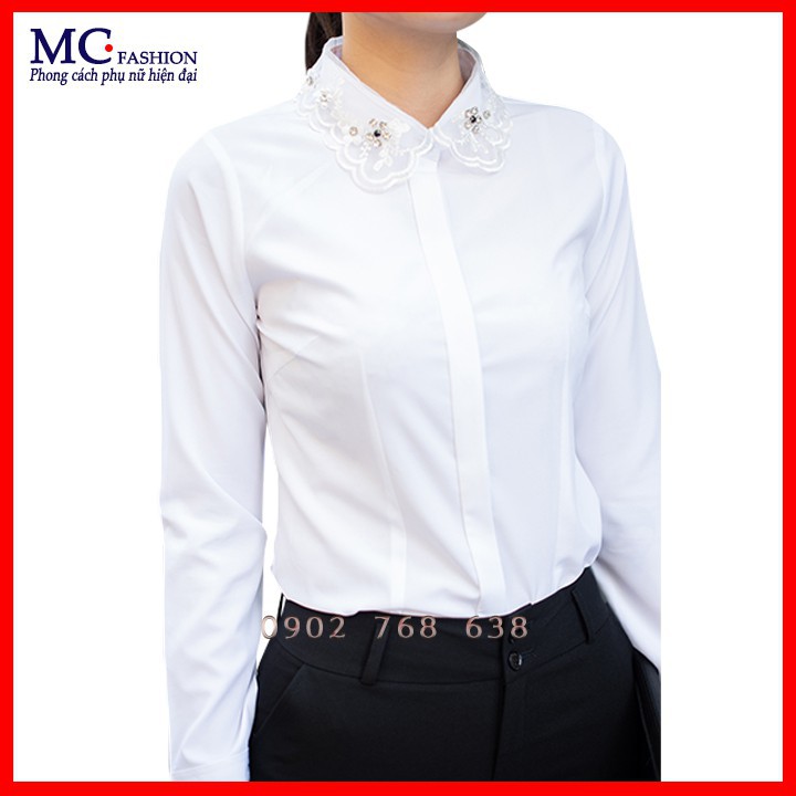 Sơ mi nữ trắng tay dài mc fashion a636