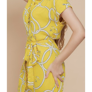 Đầm sơ mi nữ Callia Yee suông tay dơi (Vàng)