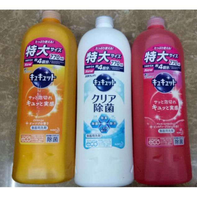 Nước rửa chén đậm đặc KAO nhập Nhật Bản - chai 770mlCHÍNH HÃNG Khử sạch mùi hôi, tanh, đem lại hương thơm tươi mát