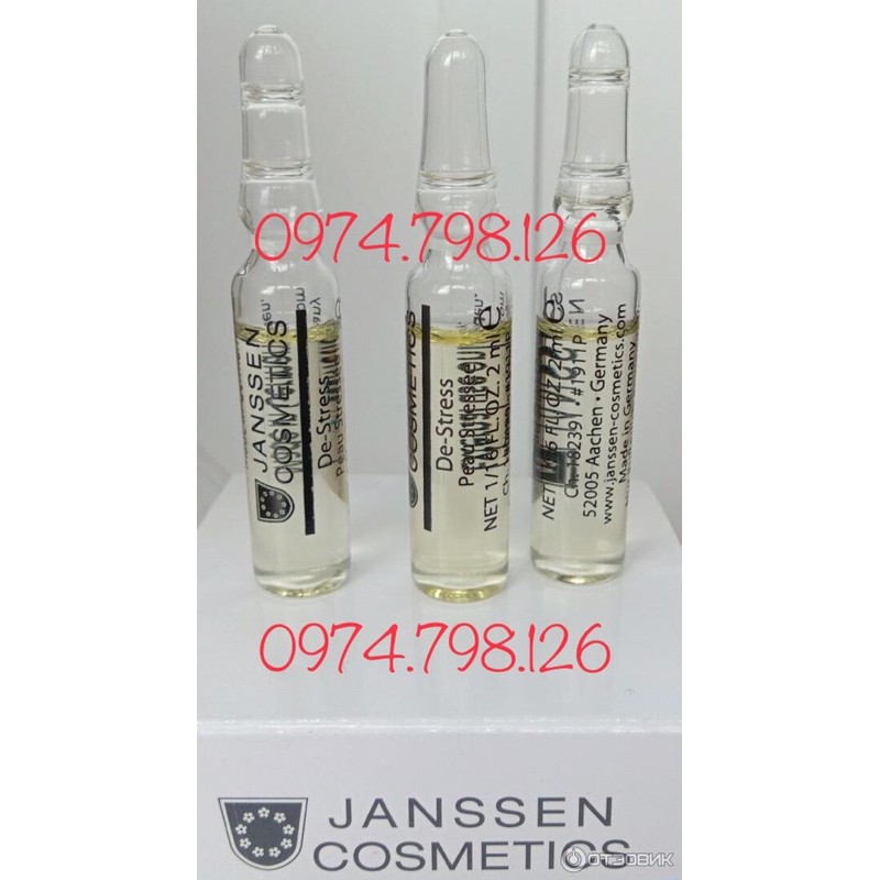 🌺TINH CHẤT KIỂM SOÁT CORTICOID LÀM DỊU DA  JANSSEN COSMETICS DE-STRESS 25 ỐNG X 2ML