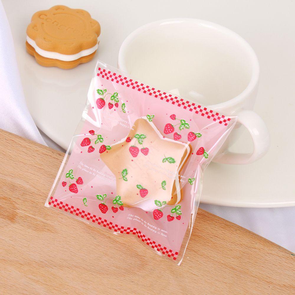 LANFY Set 100 Túi Đựng Bánh Kẹo Tự Dính Họa Tiết Hoạt Hình Dễ Thương