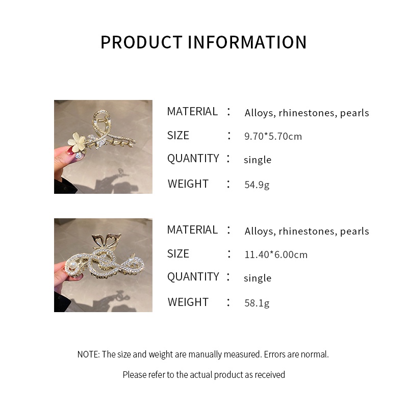 Kẹp Tóc Hình Nốt Nhạc / Bướm Dát Kim Cương Giả Đính Ngọc Trai Phong Cách Hàn Quốc Thanh Lịch Dễ Phối Đồ