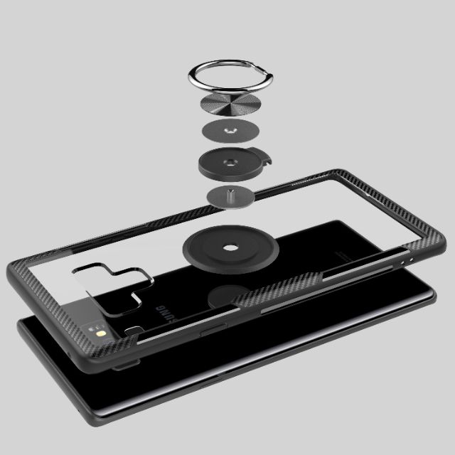 Ốp lưng Samsung Note 9 giá đỡ mặt lưng trong viền màu cao cấp thời trang