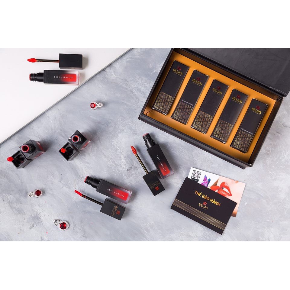 Combo 5 Son Môi Belips, Son kem không chì (Tặng Túi + Hộp + Thẻ BH) | BigBuy360 - bigbuy360.vn