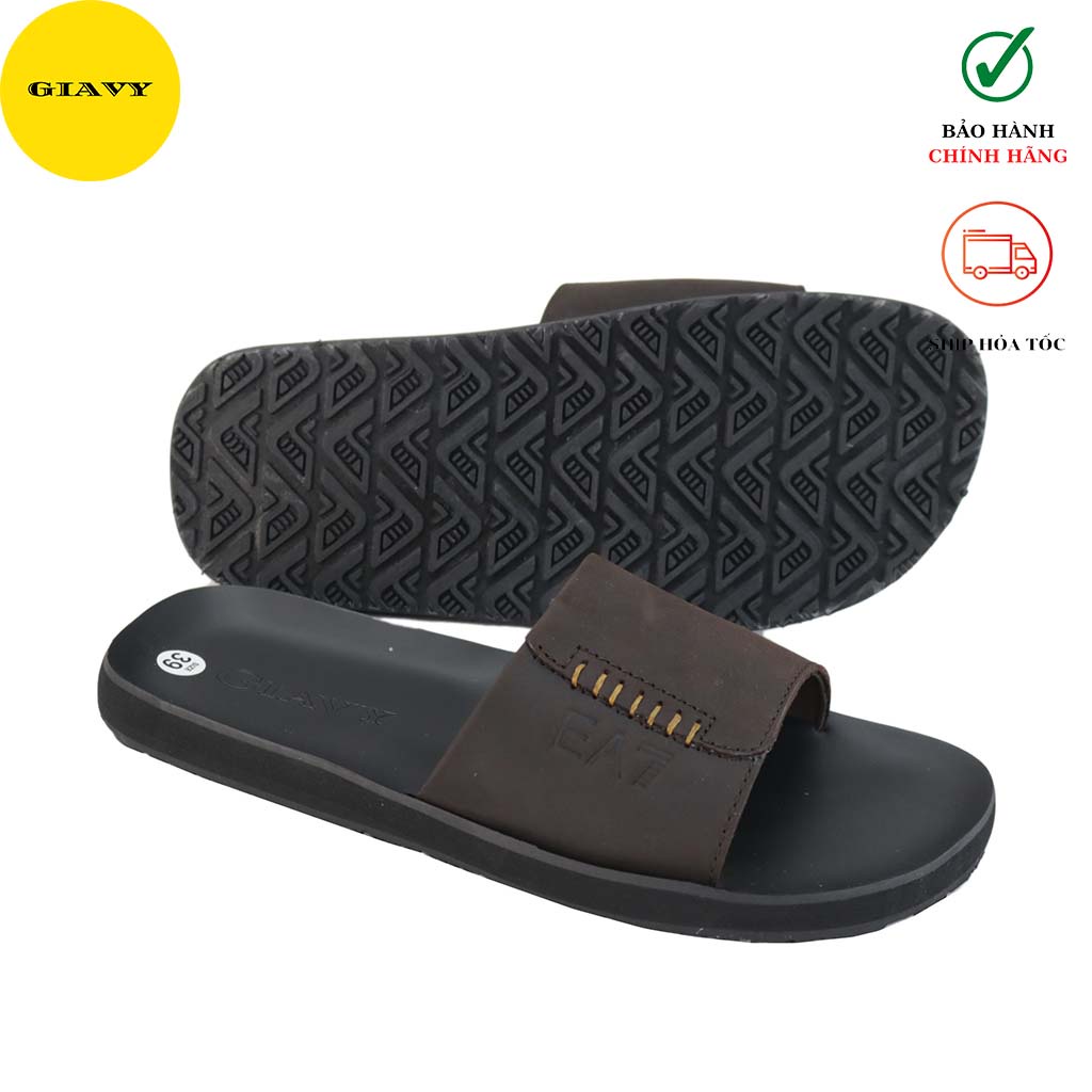 Dép da nam quai ngang L538 - GIÀY GIAVY