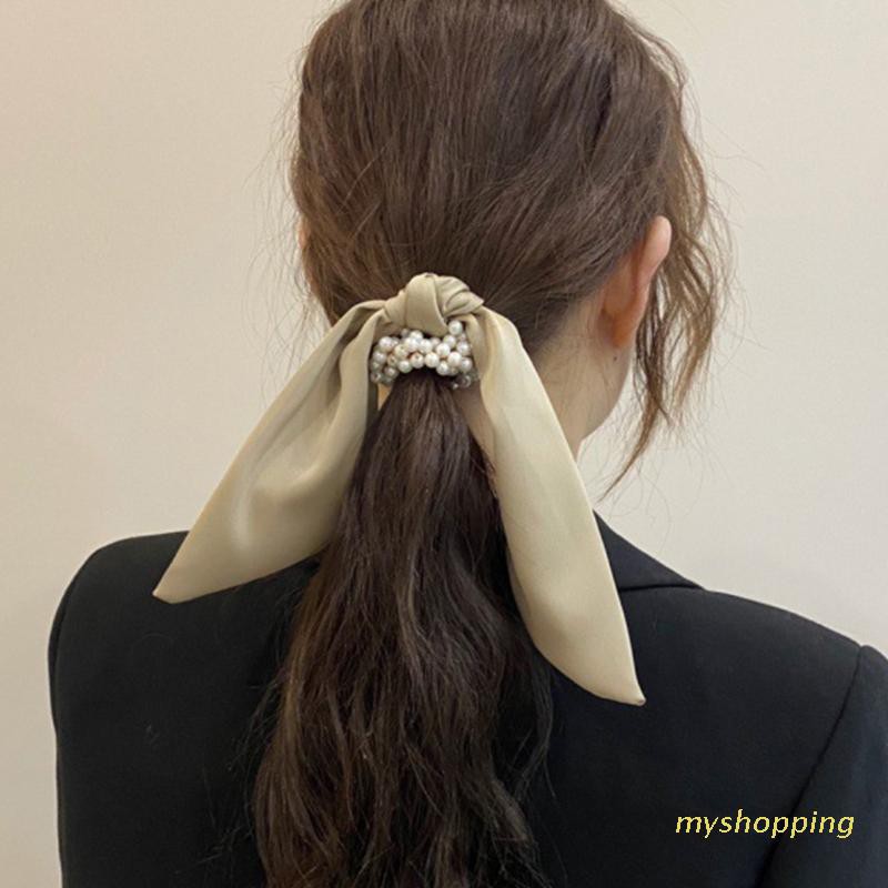 Dây Buộc Tóc Đính Ngọc Trai Giả Xinh Xắn Cho Nữ