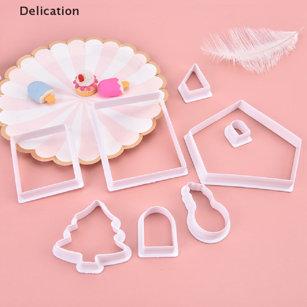 Bộ 8 Khuôn Làm Bánh Quy Hình Bánh Quy 3D Bằng Nhựa