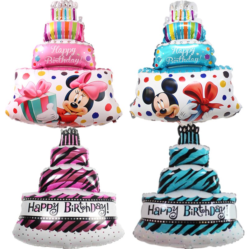 Bong Bóng Hình Bánh Kem Hoạt Hình Trang Trí Tiệc Sinh Nhật Cho Bé