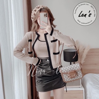 SET ÁO KHOÁC LEN CARDIGAN VIỀN