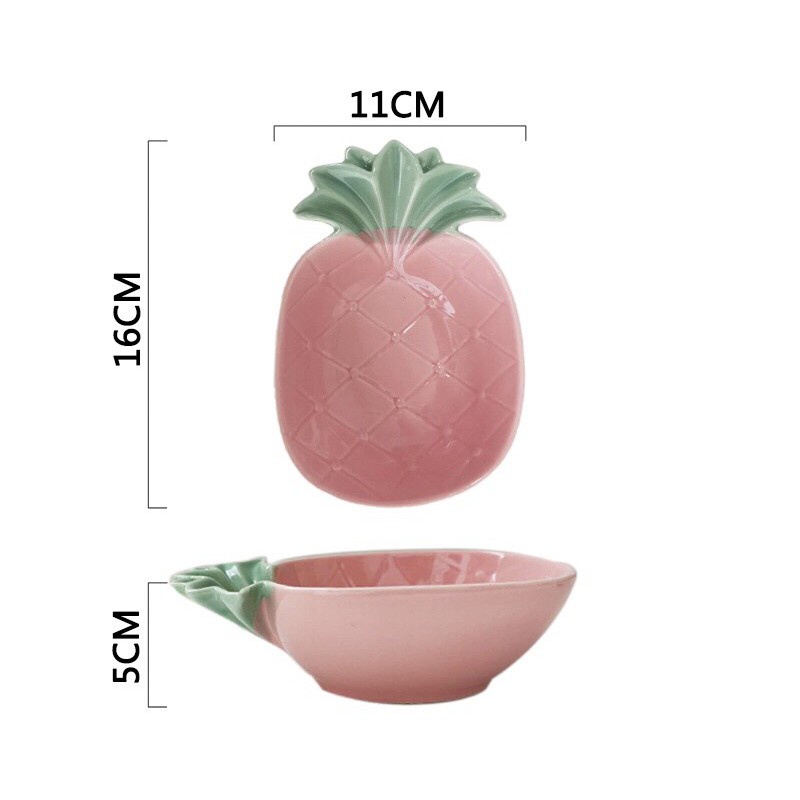 Bộ gốm sứ decor bát và đĩa dứa cực đẹp