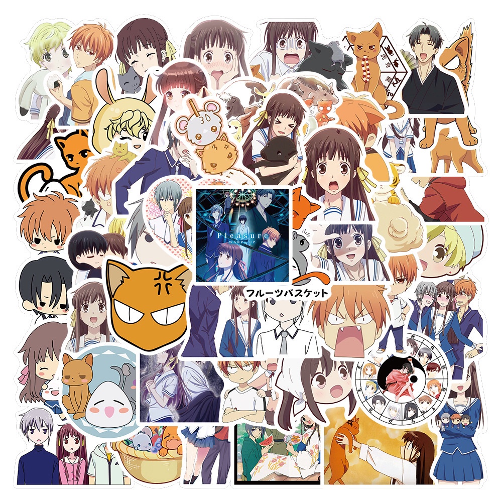 Y&P| Hình Dán Chống Nước Fruits Basket Nhật Bản Anime Mũ Bảo Hiểm Máy Tính Xách Tay Hành Lý Dán Thiết Lập, 50 tờ
