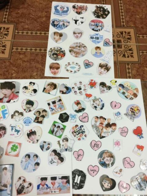 Sticker bts,exo,noo phước thịnh,tfboys,... in hình theo yêu cầu