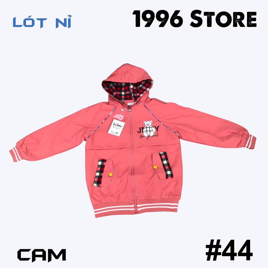 Áo gió cho bé gái lót nỉ có mũ cao cấp 5-12 tuổi 25-40kg | BigBuy360 - bigbuy360.vn