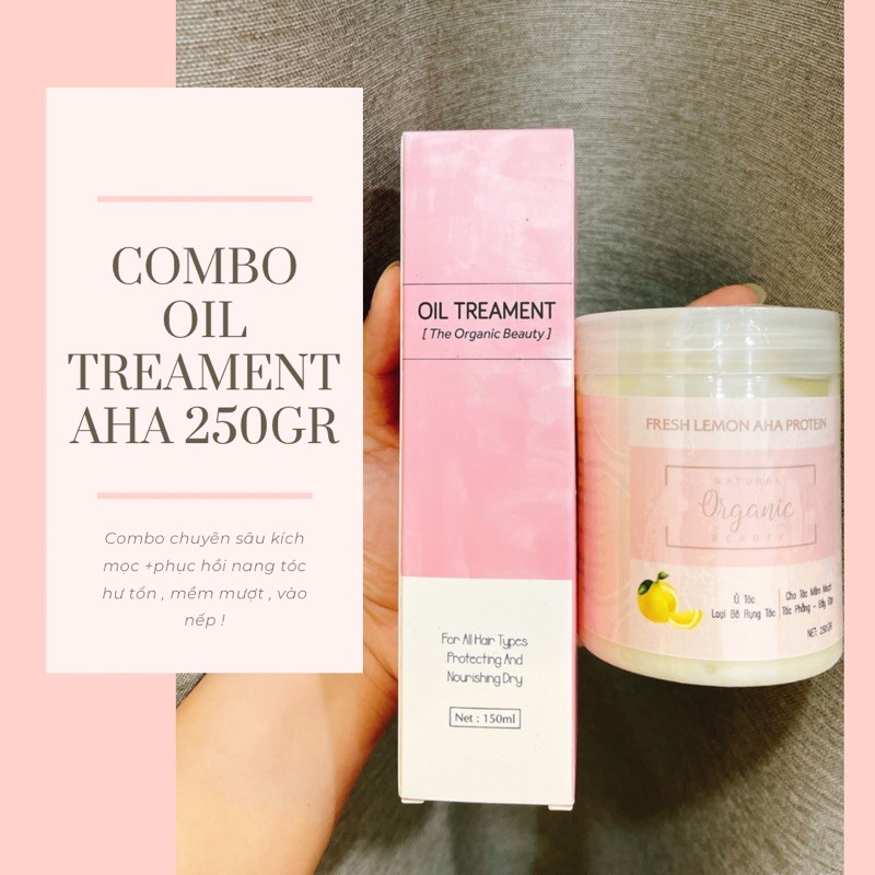 COMBO OIL TREAMENT KÈM Ủ AHA 250Gr PHỤC HỒI NANG TÓC VÀ KÍCH MỌC NHANH