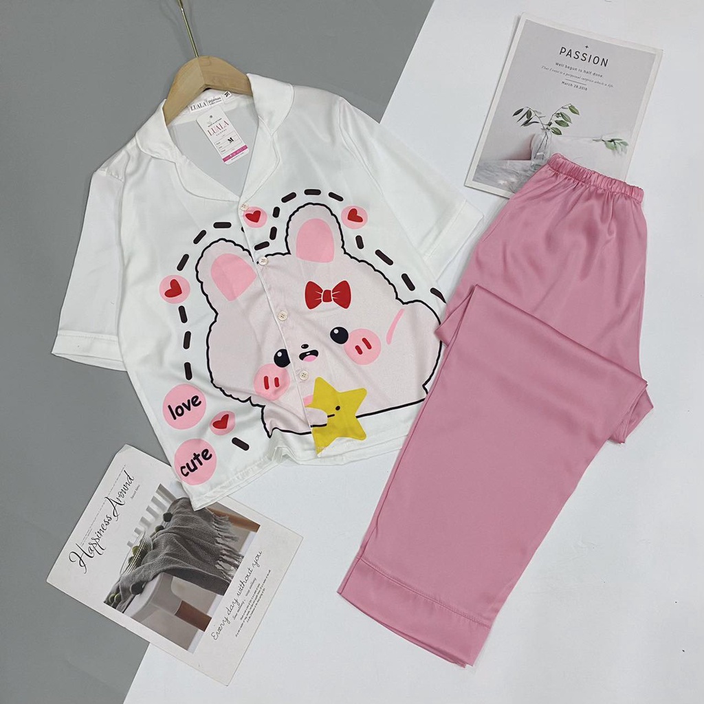 Đồ bộ nữ pijama lụa, bộ mặc nhà, lụa latin, mềm mịn,thời trang nữ, Sam pijama