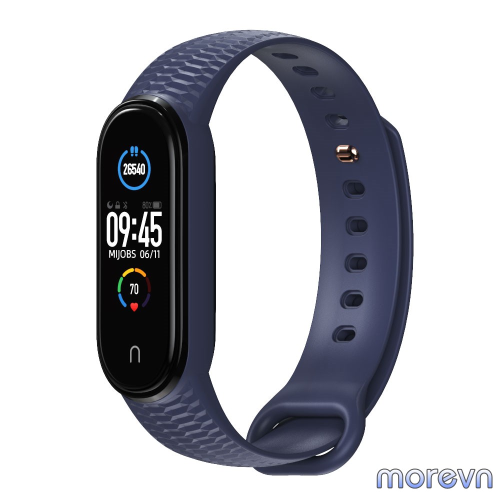 Dây đeo silicon thể thao vân sần Mi band 5, miband 6 chính hãng Mijobs - dây đeo thay thế mi band 6, miband 5 (Mijobs)