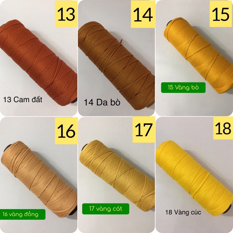 Sợi dệt trơn cotton lõi đen 125gr ( Bảng màu 1-42)