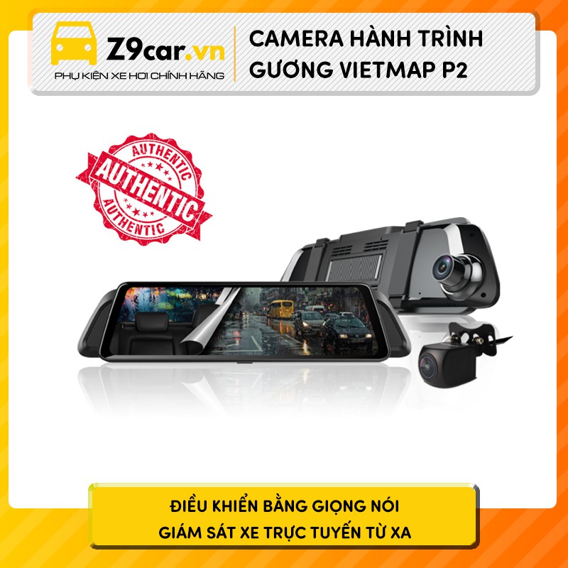 Camera hành trình Vietmap P2 gắn gương - điều khiển giọng nói và theo dõi xe trực tuyến từ xa