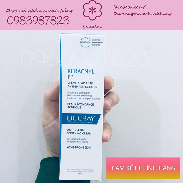 [CHÍNH HÃNG SALE DATE 31.1.2022]Kem làm giảm và mờ thâm Ducray Keracnyl PP Anti-blemish Soothing Cream