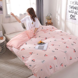 Bộ chăn ga gối cotton poly dưa hấu