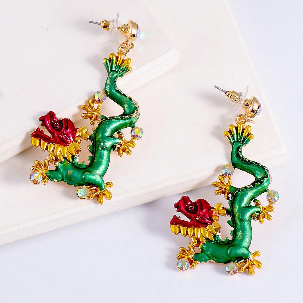 Khuyên Tai Hình Chú Vịt / Ếch / Ếch Kiểu Vintage Dễ Thương Cho Bạn Gái|Khuyên Tai Dáng Dài Phong Cách Hàn Quốc