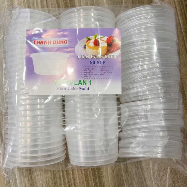 Hũ bánh flan THANH DUNG SỐ 1 ( 50 hủ ) - Hủ làm bánh flan, Caramen có nắp CAO CẤP chịu nhiệt an toàn