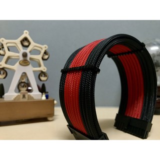 Dây nguồn bọc lưới custom cao cấp đỏ đen