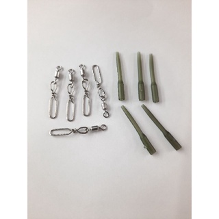 khóa link câu cá ,khóa siêu tải chất liệu inox,khóa link giống khóa fuji một túi có 5 khóa và 5 chống lật cao su xịn