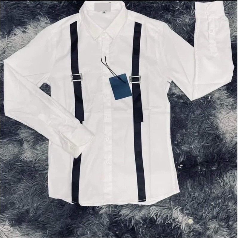 Sơ mi trắng hai dây mix đai đen phong cách LAM'S STORE, Sơ mi công sở hottrend,Hàng thiết kế  chất vải coton co giãn