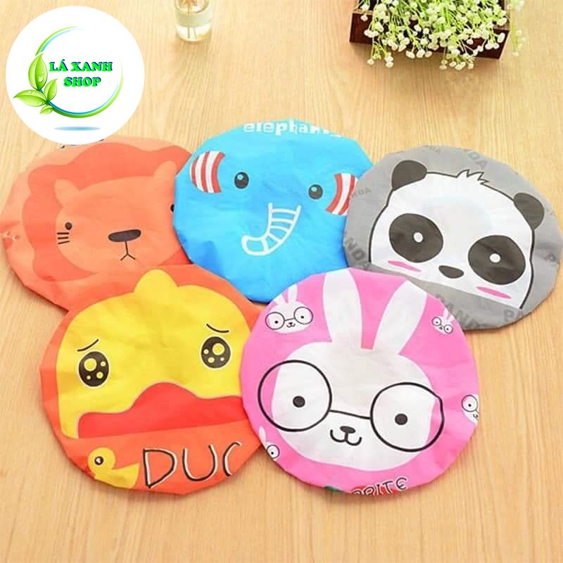 Mũ Tắm Trùm Tóc ĐỘI ĐẦU BẠN GÁI HOẠT HÌNH - Nón Tắm Hình Thú Tránh Ướt Tóc - Mũ Chụp Ủ Tóc Có Thu