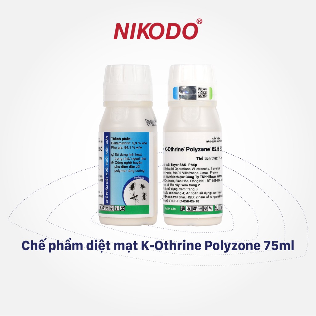 Thuốc diệt muỗi, kiến, gián trong nhà chính hãng Bayer K-Othrine 75ml/ Thuốc diệt mạt nhà yến K-Othrine Bayer Đức